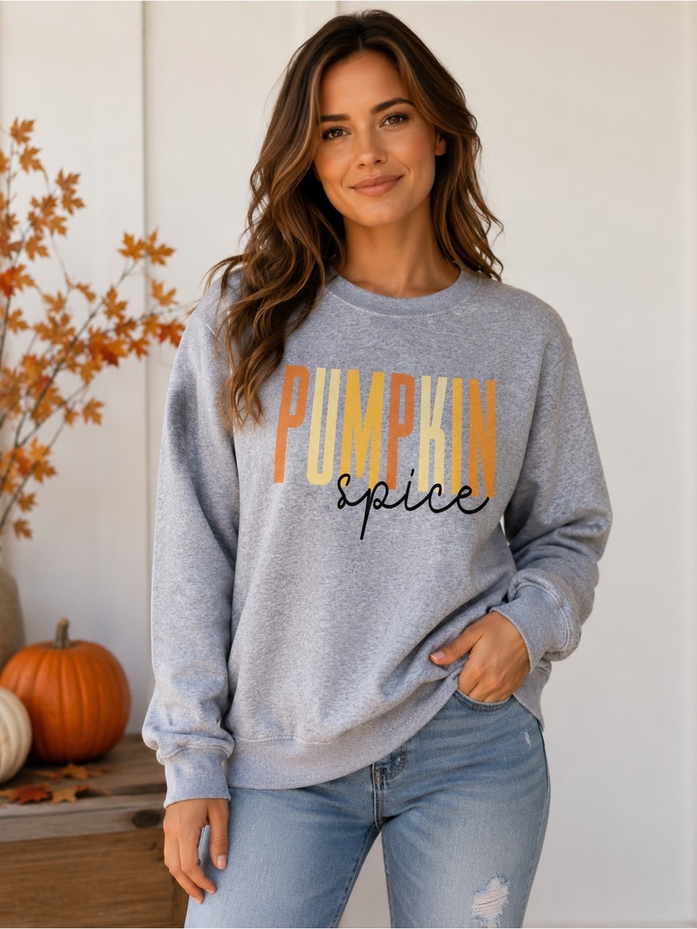 Fall Pumpkin Spice Crewneck Sweatshirt Size S